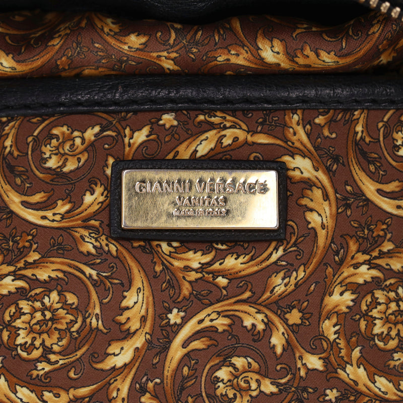 Versace Nappa Leather Barocco Quilted Studded Vanitas Demetra Bag