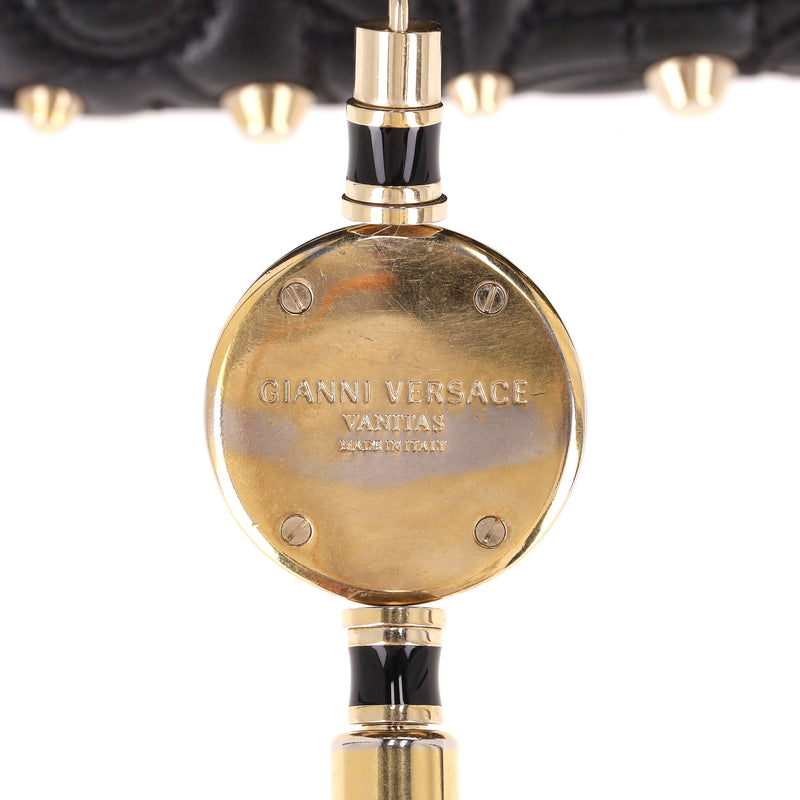 Versace Nappa Leather Barocco Quilted Studded Vanitas Demetra Bag