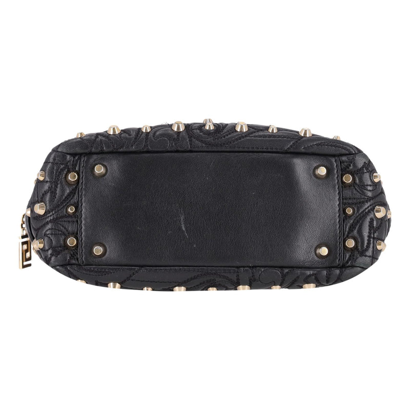 Versace Nappa Leather Barocco Quilted Studded Vanitas Demetra Bag