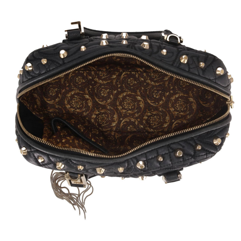 Versace Nappa Leather Barocco Quilted Studded Vanitas Demetra Bag