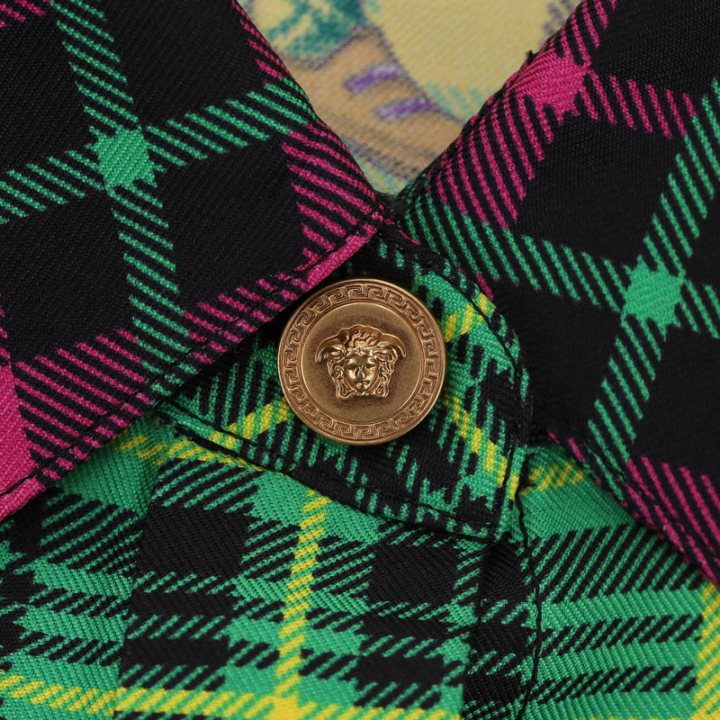Versace Tartan Check 'The Clans' Silk Shirt. Size 42IT