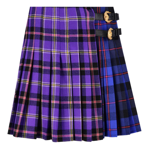 Versace Tartan Wool Pleated Skirt. Size 44IT