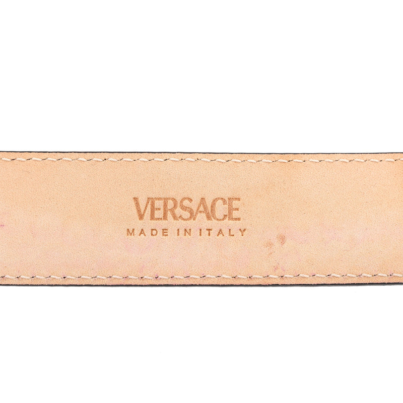 Versace 'La Medusa' Metallic Leather Belt