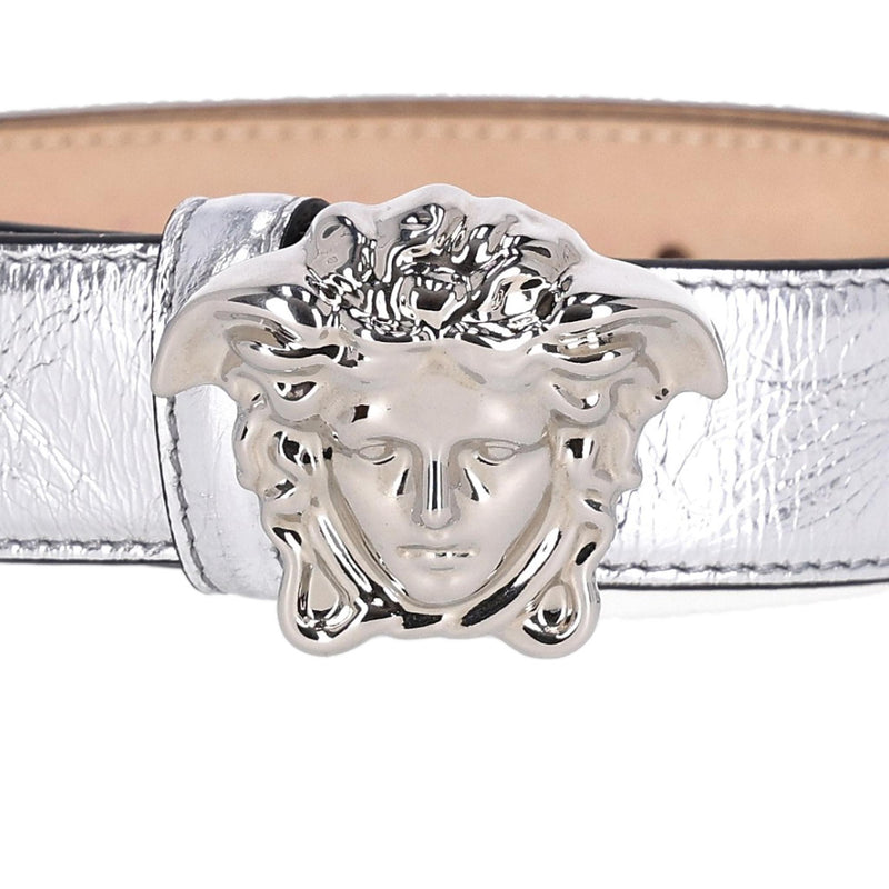 Versace 'La Medusa' Metallic Leather Belt
