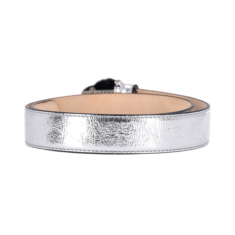 Versace 'La Medusa' Metallic Leather Belt