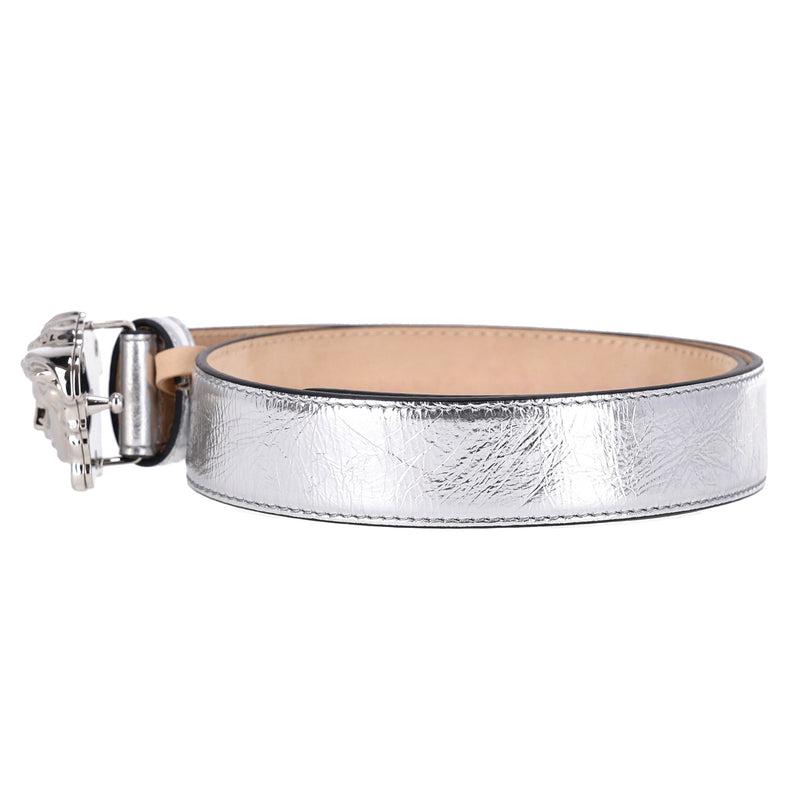 Versace 'La Medusa' Metallic Leather Belt