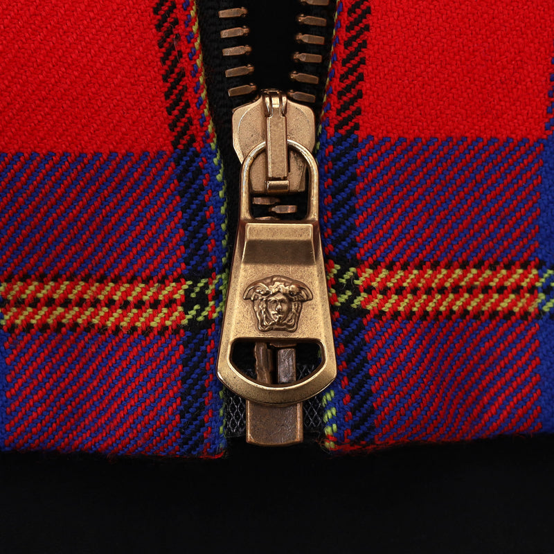Versace Tartan Check Bandeau Corset Wool Top. Size 40IT