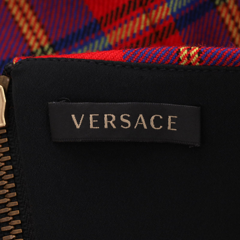 Versace Tartan Check Bandeau Corset Wool Top. Size 40IT