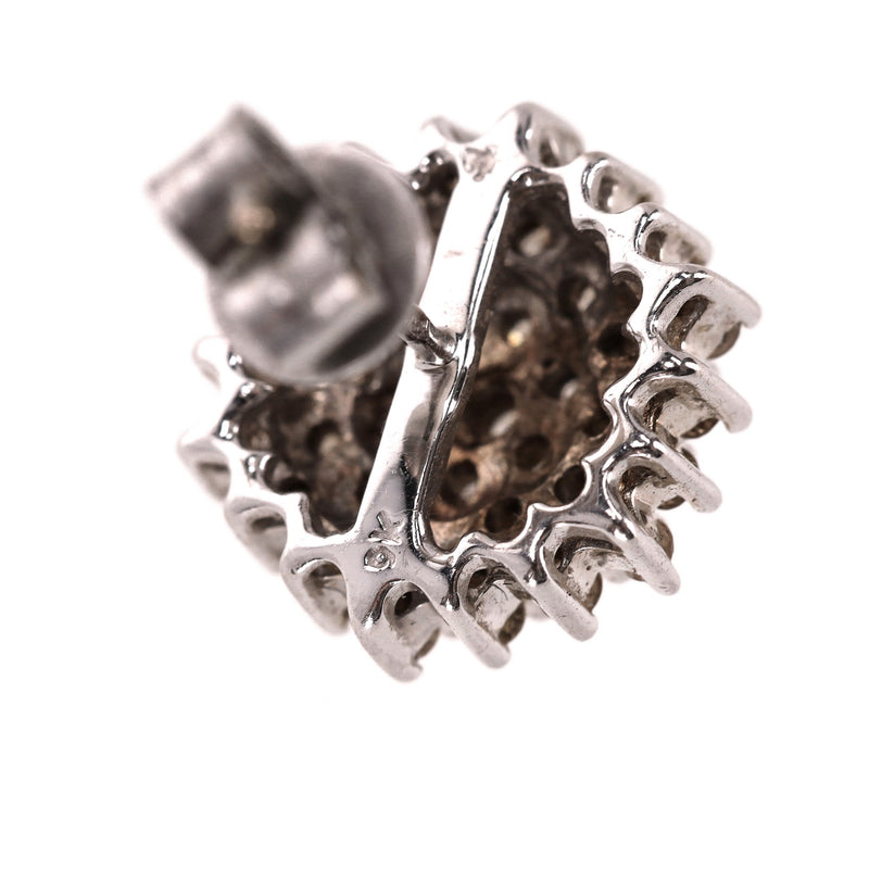 White Gold & Chocolate Diamond Cluster Earrings