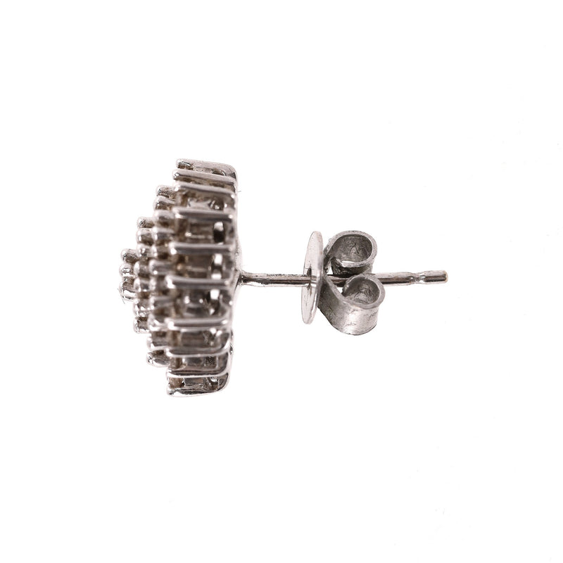 White Gold & Chocolate Diamond Cluster Earrings