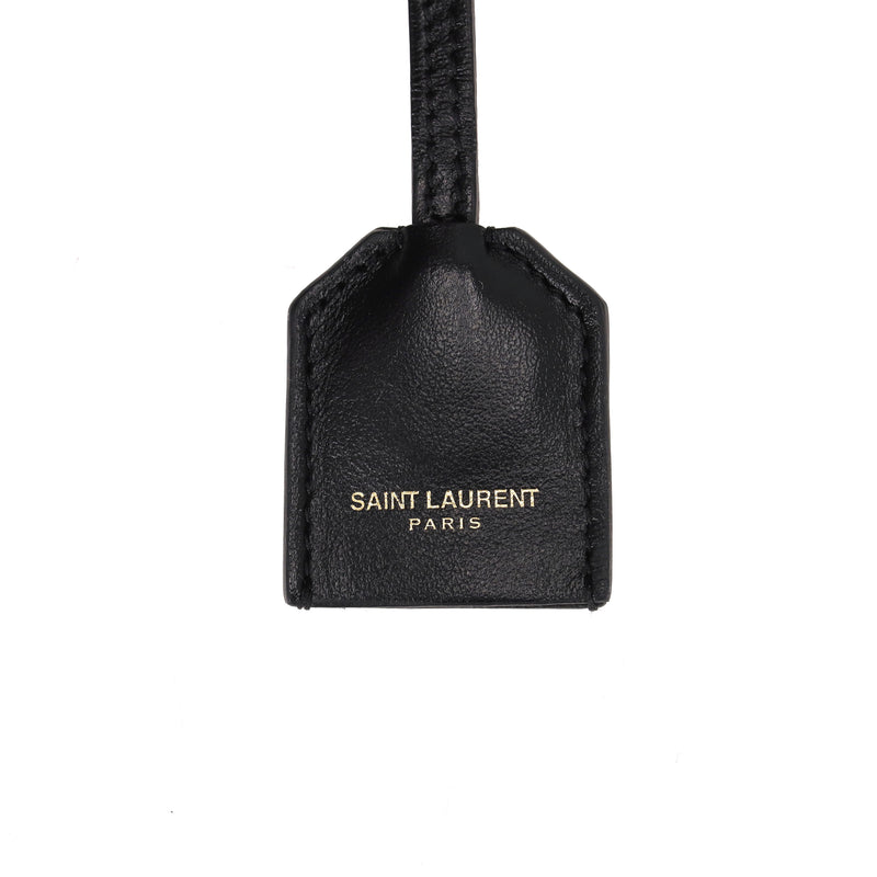 Saint Laurent Calfskin Leather 'YSL' Logo Small Cabas Tote Bag
