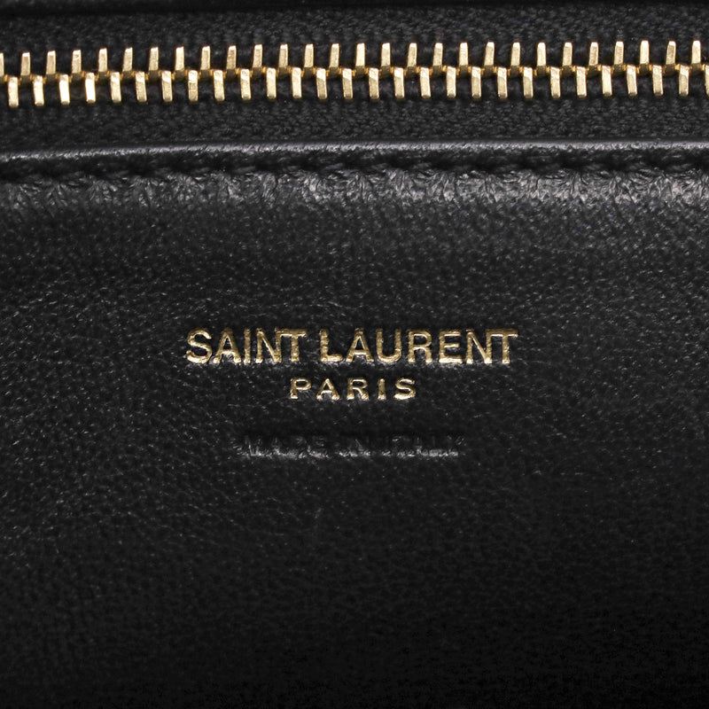 Saint Laurent Calfskin Leather 'YSL' Logo Small Cabas Tote Bag