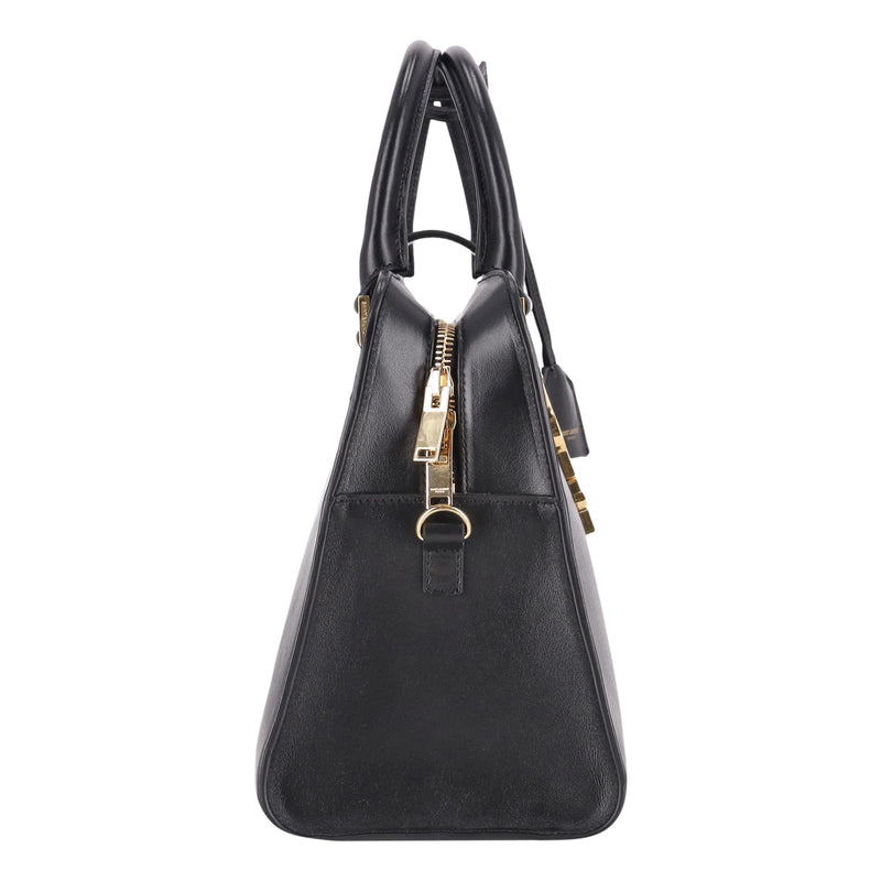 Saint Laurent Calfskin Leather 'YSL' Logo Small Cabas Tote Bag