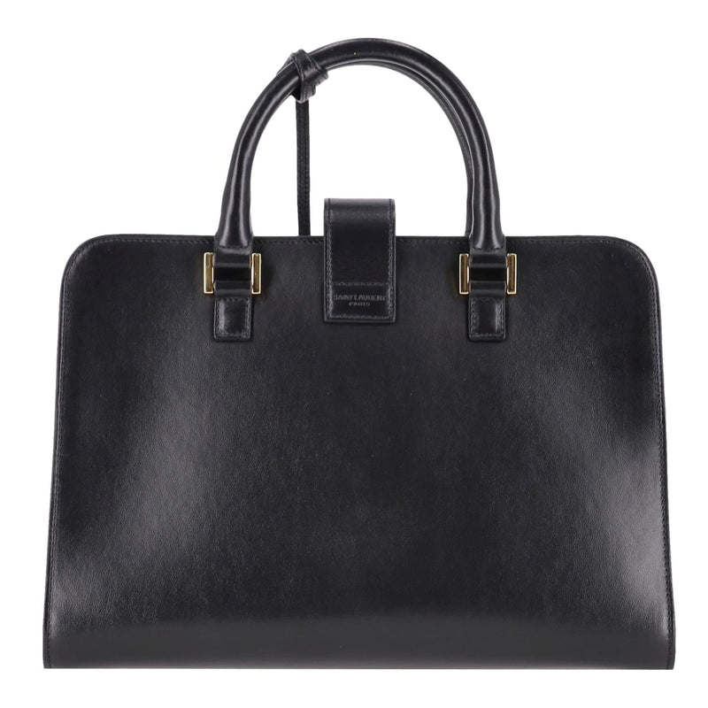 Saint Laurent Calfskin Leather 'YSL' Logo Small Cabas Tote Bag