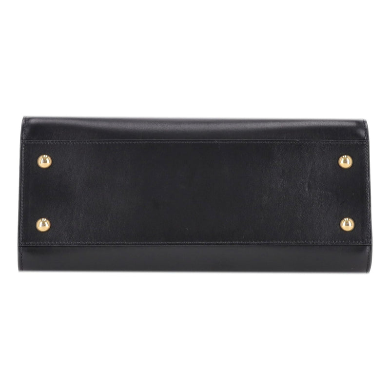 Saint Laurent Calfskin Leather 'YSL' Logo Small Cabas Tote Bag