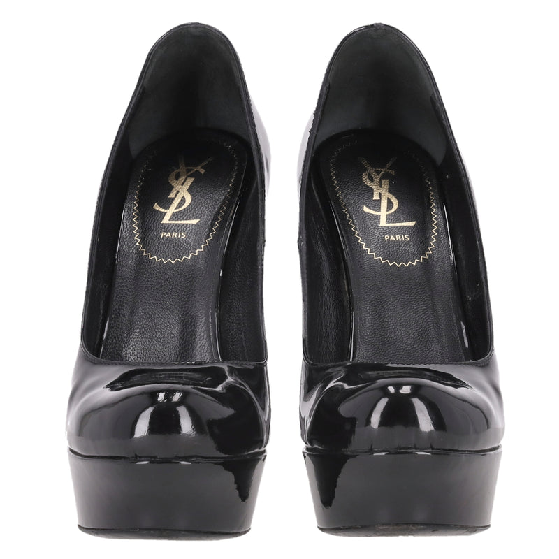 Saint Laurent Tribtoo Patent Leather Platform Pumps. Size 38