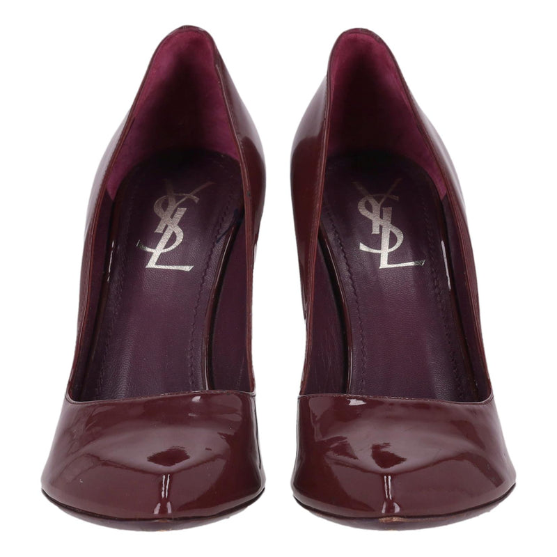 Saint Laurent Patent Leather Pumps With A Suede Heel. Size 38