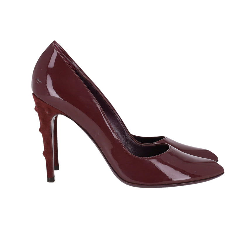 Saint Laurent Patent Leather Pumps With A Suede Heel. Size 38