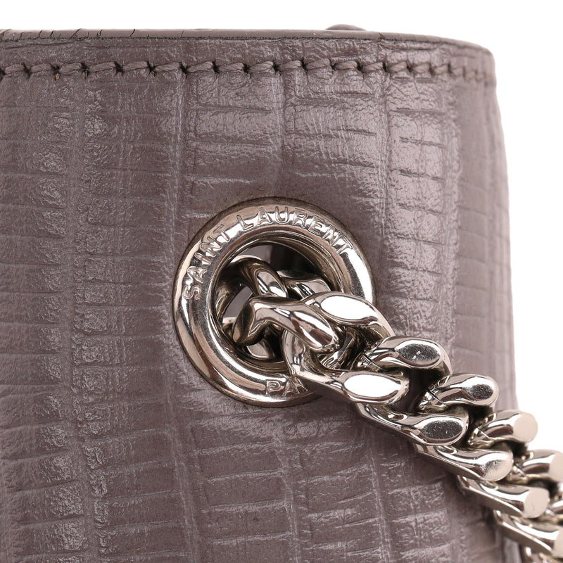 Saint Laurent Croc Embossed Leather Kate Tassel Shoulder Bag