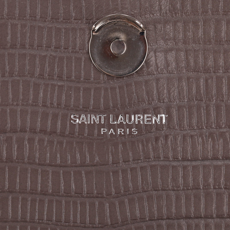 Saint Laurent Croc Embossed Leather Kate Tassel Shoulder Bag