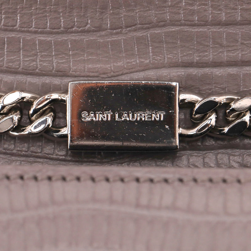 Saint Laurent Croc Embossed Leather Kate Tassel Shoulder Bag