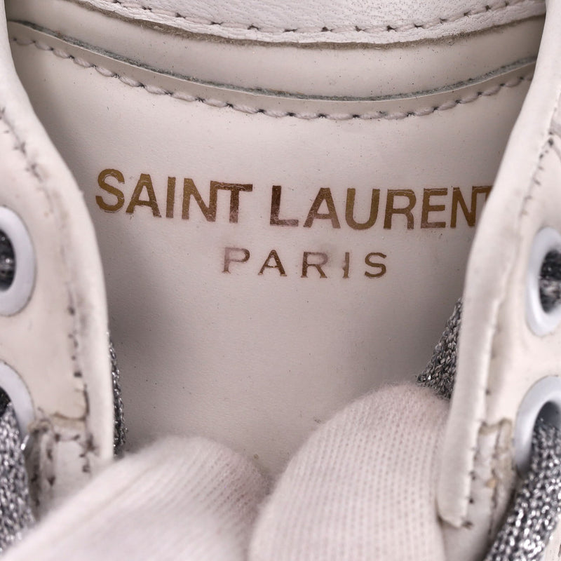 Saint Laurent Glitter Detailed Leather Sneakers. Size 36