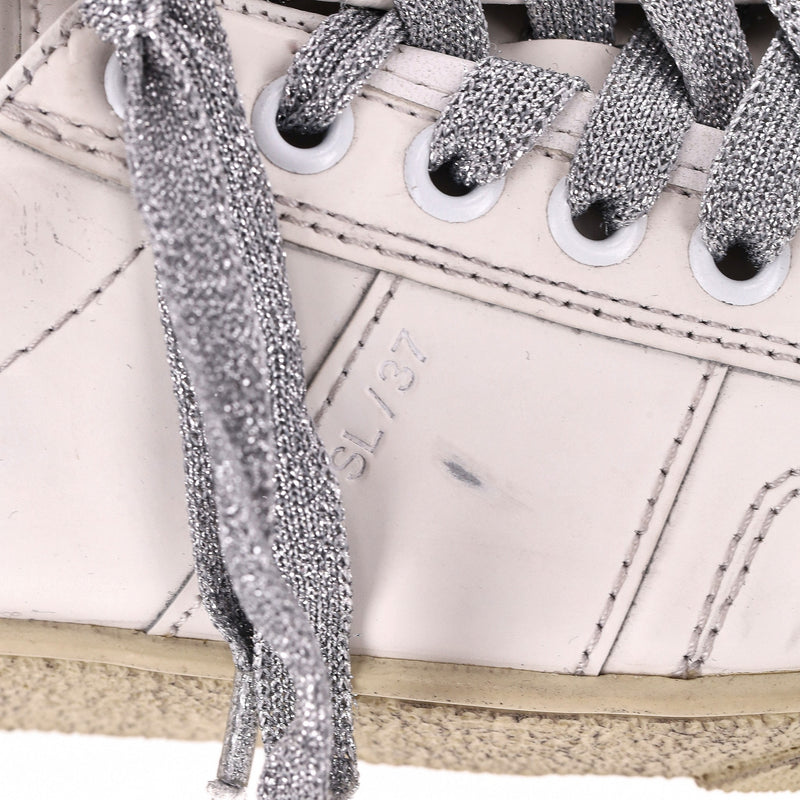 Saint Laurent Glitter Detailed Leather Sneakers. Size 36