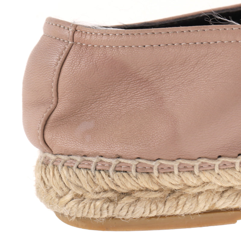 Saint Laurent Logo Leather Espadrille Flats. Size 39