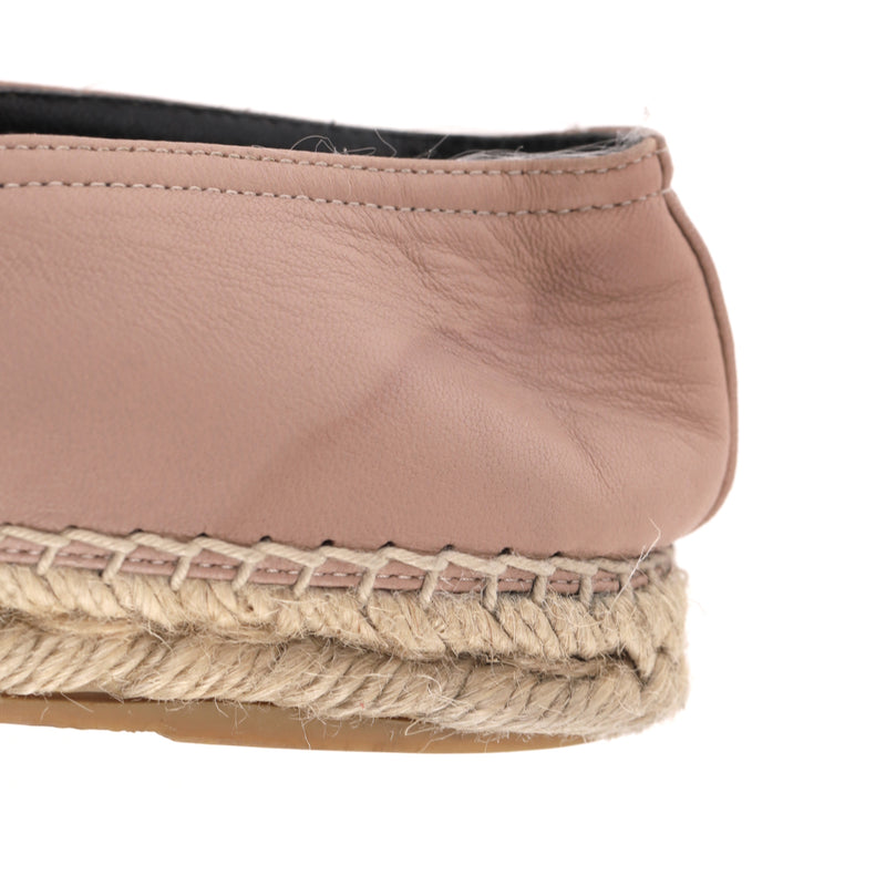 Saint Laurent Logo Leather Espadrille Flats. Size 39