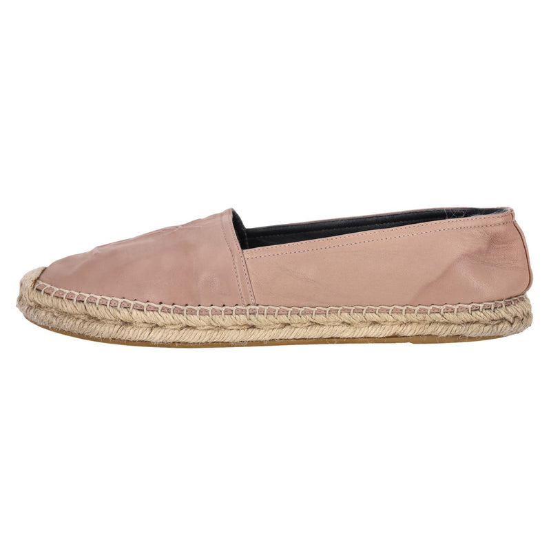 Saint Laurent Logo Leather Espadrille Flats. Size 39