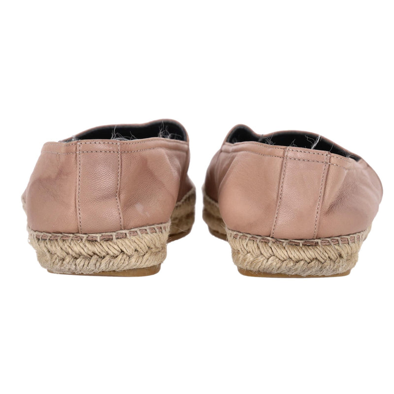 Saint Laurent Logo Leather Espadrille Flats. Size 39