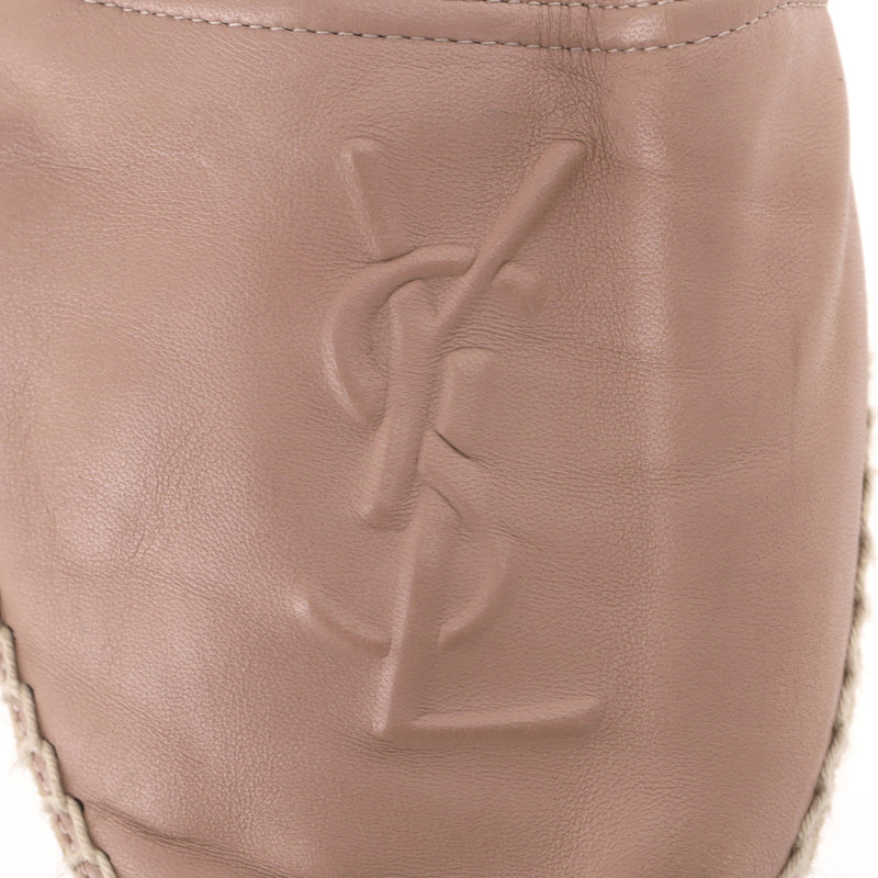 Saint Laurent Logo Leather Espadrille Flats. Size 39