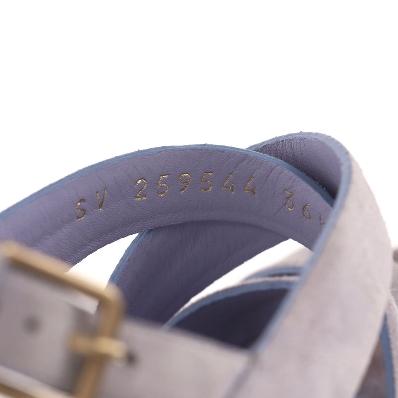 Saint Laurent Suede Strappy Cork Wedge Sandals. Size 36.5