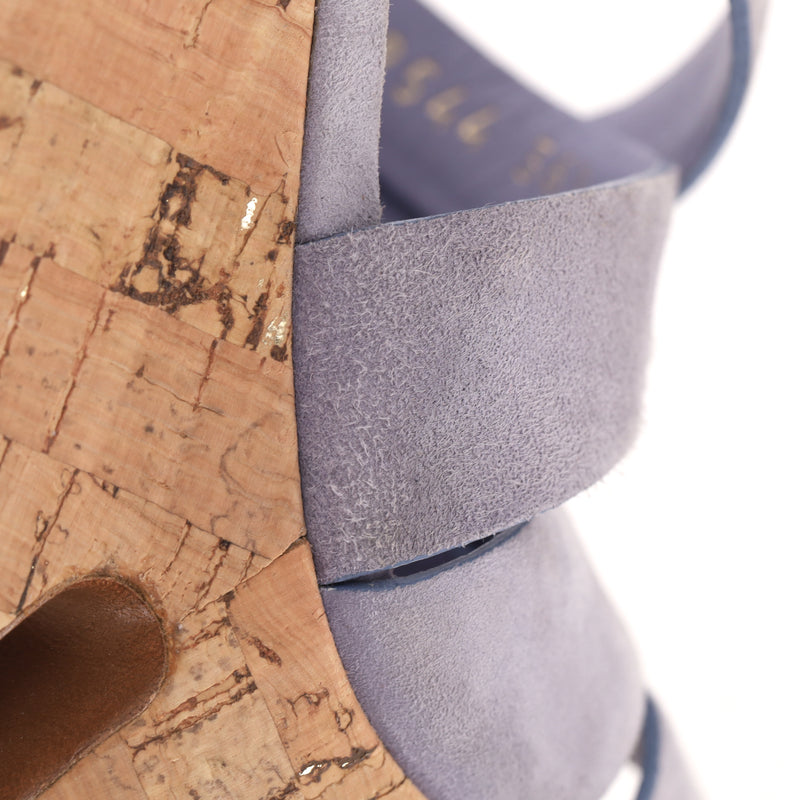 Saint Laurent Suede Strappy Cork Wedge Sandals. Size 36.5