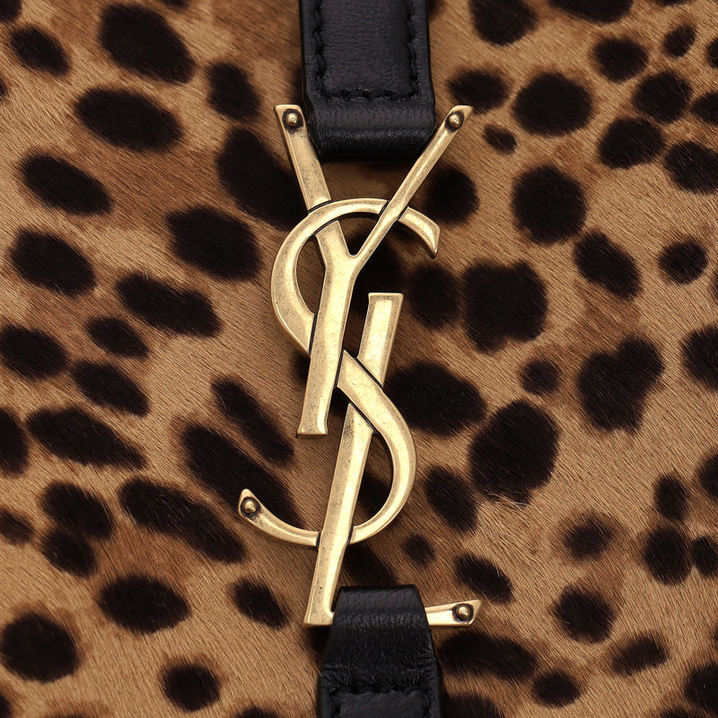 Saint Laurent 'Le 5 to 7' Leopard Pony Hair Shoulder Bag With A Leather Pouch