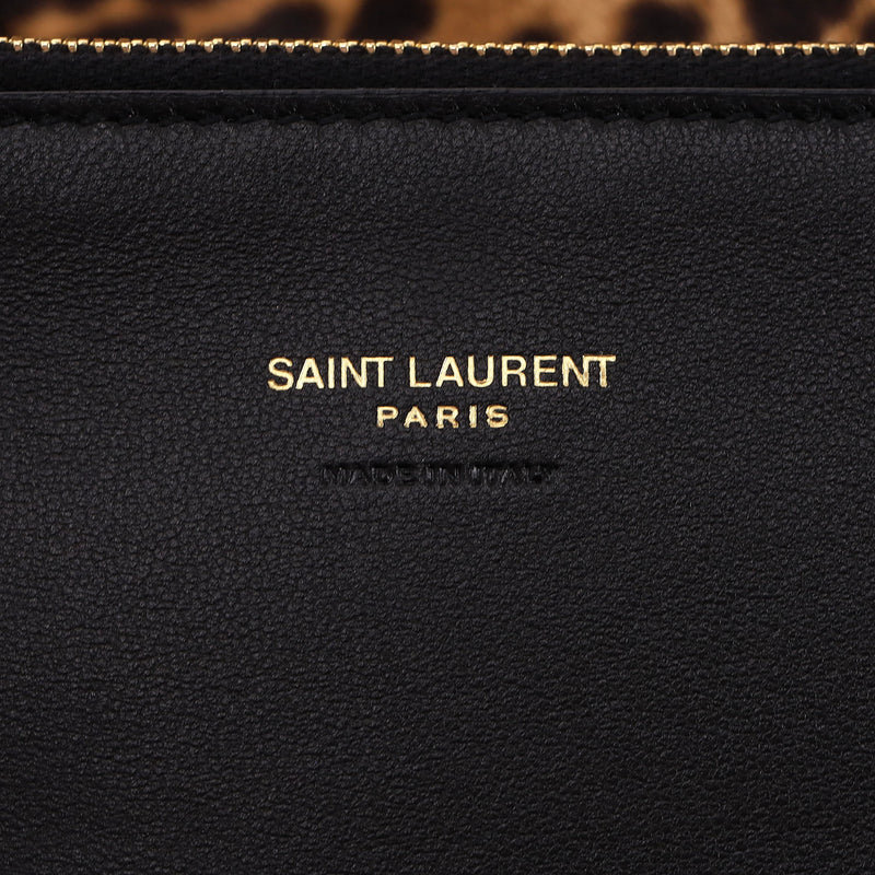 Saint Laurent 'Le 5 to 7' Leopard Pony Hair Shoulder Bag With A Leather Pouch