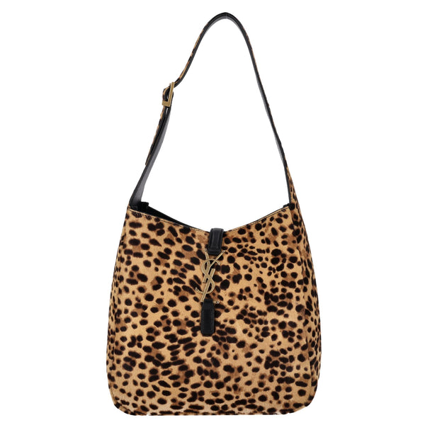 Saint Laurent 'Le 5 to 7' Leopard Pony Hair Shoulder Bag With A Leather Pouch