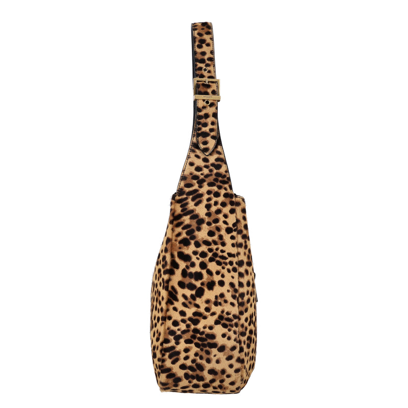 Saint Laurent 'Le 5 to 7' Leopard Pony Hair Shoulder Bag With A Leather Pouch