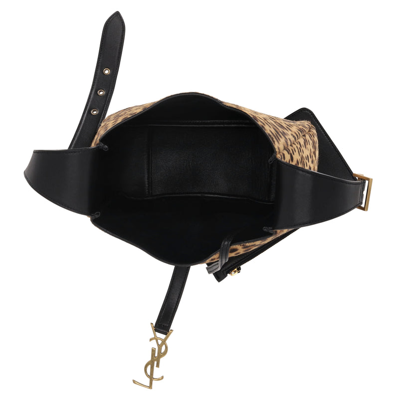 Saint Laurent 'Le 5 to 7' Leopard Pony Hair Shoulder Bag With A Leather Pouch