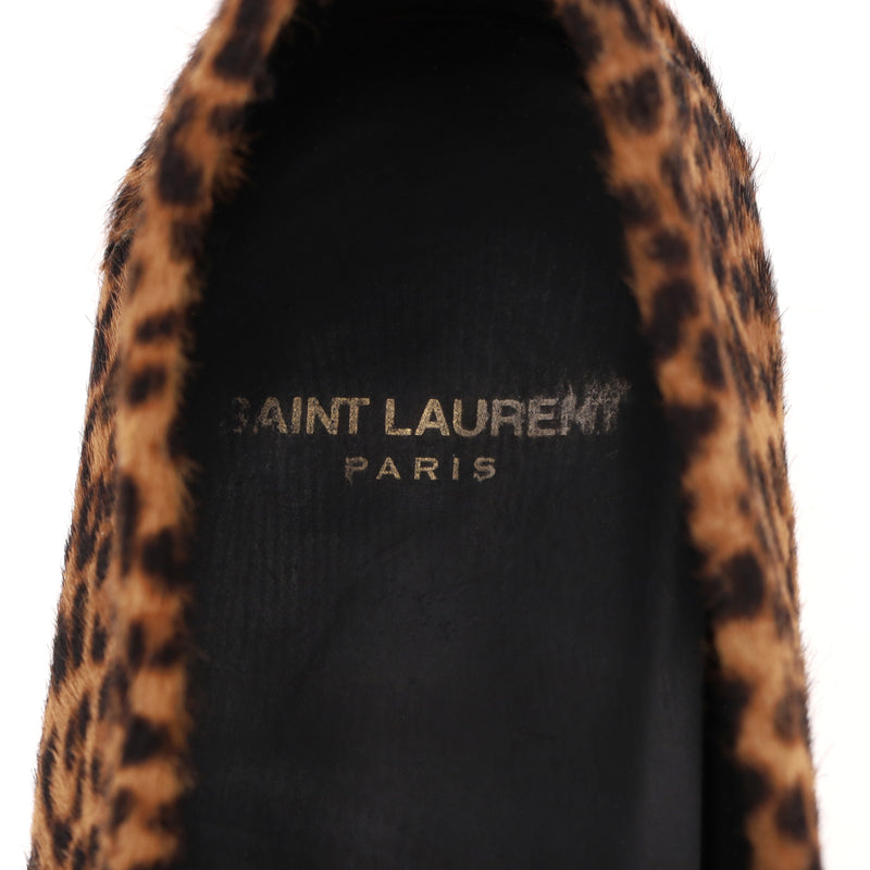 Saint Laurent Leopard Print Pony Hair Le Loafers. Size 40.5