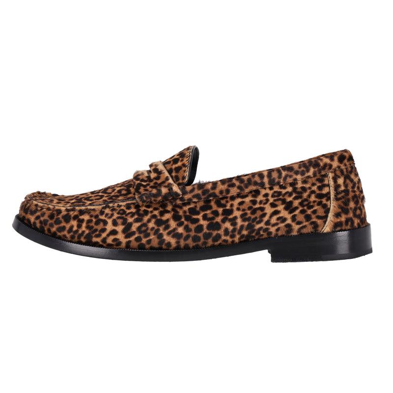 Saint Laurent Leopard Print Pony Hair Le Loafers. Size 40.5