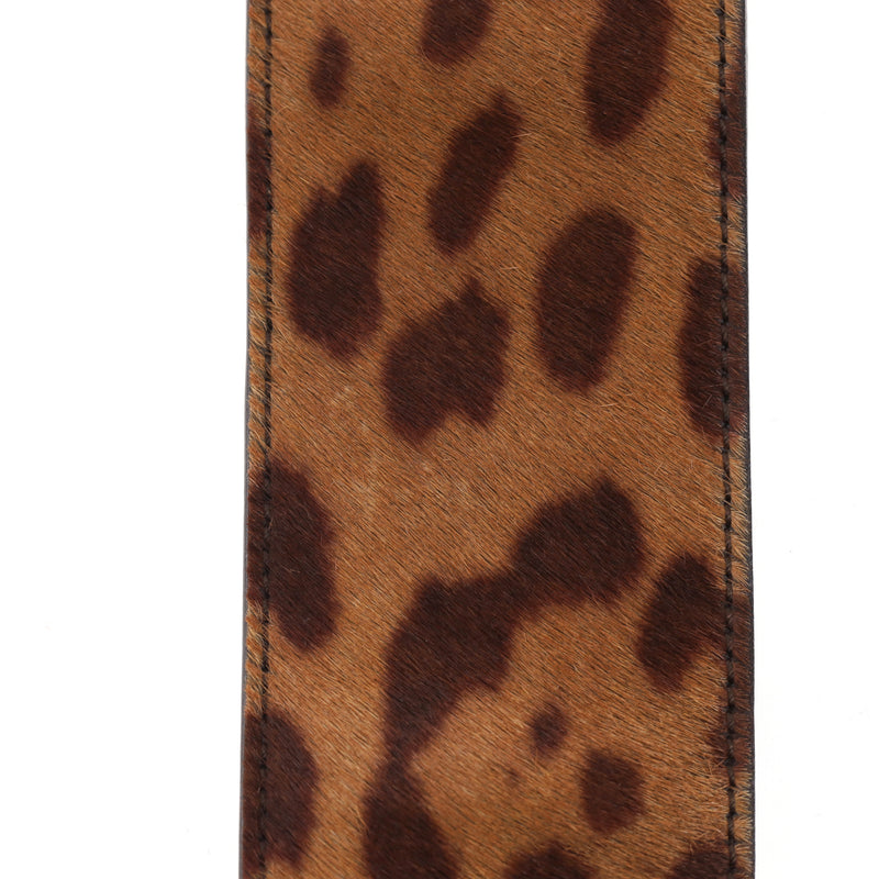 Saint Laurent Pony Hair Leopard Print Belt