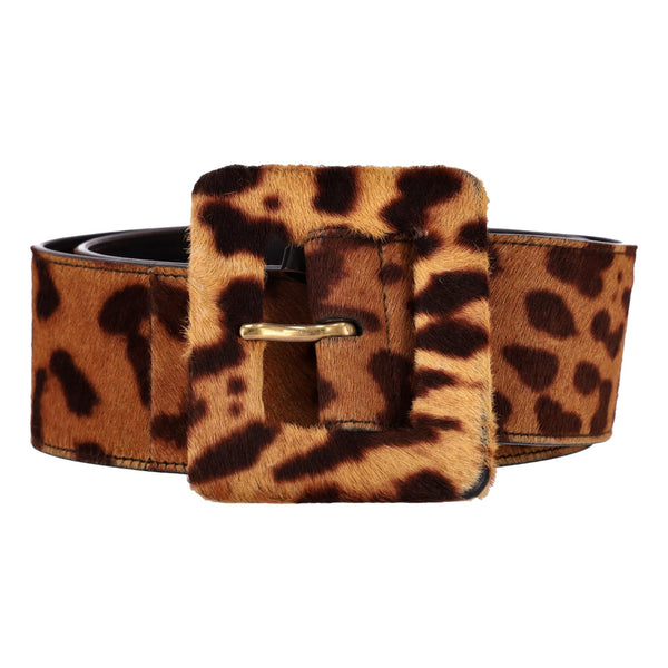 Saint Laurent Pony Hair Leopard Print Belt