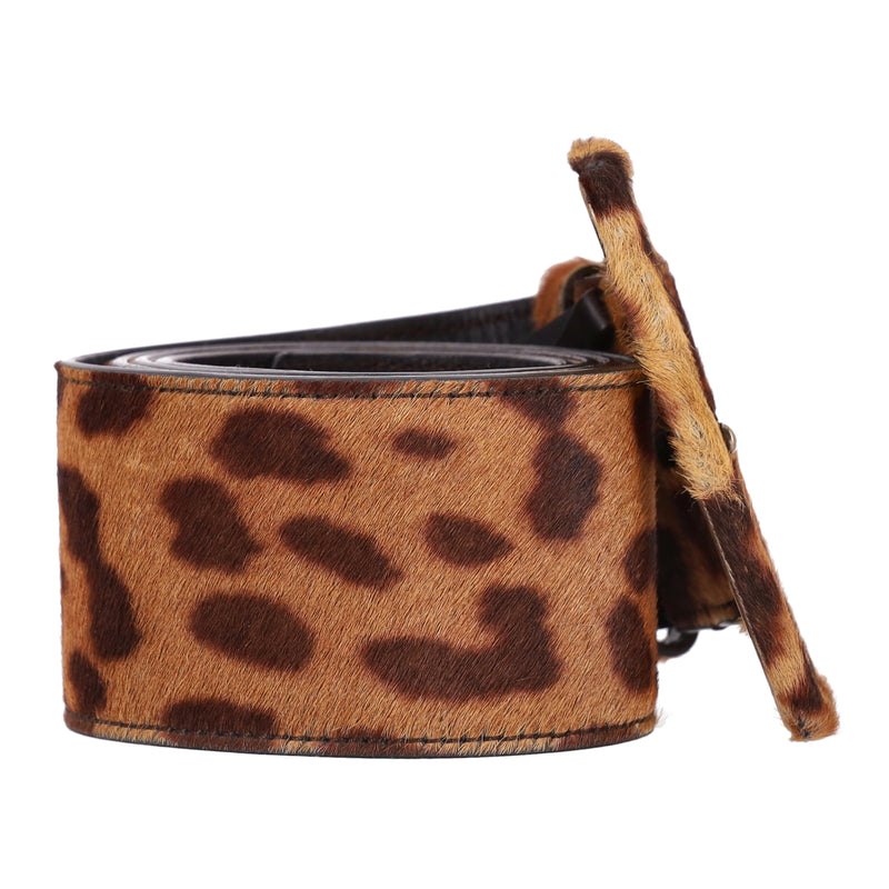 Saint Laurent Pony Hair Leopard Print Belt