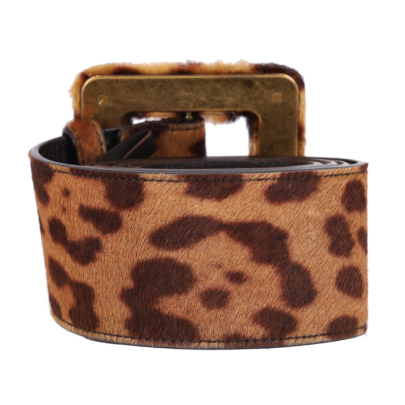 Saint Laurent Pony Hair Leopard Print Belt