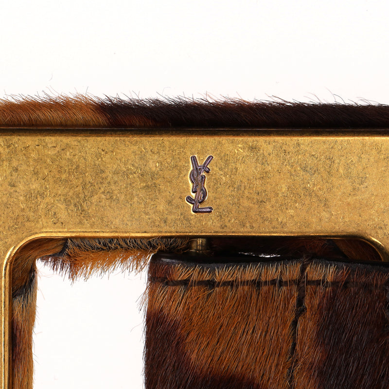 Saint Laurent Pony Hair Leopard Print Belt