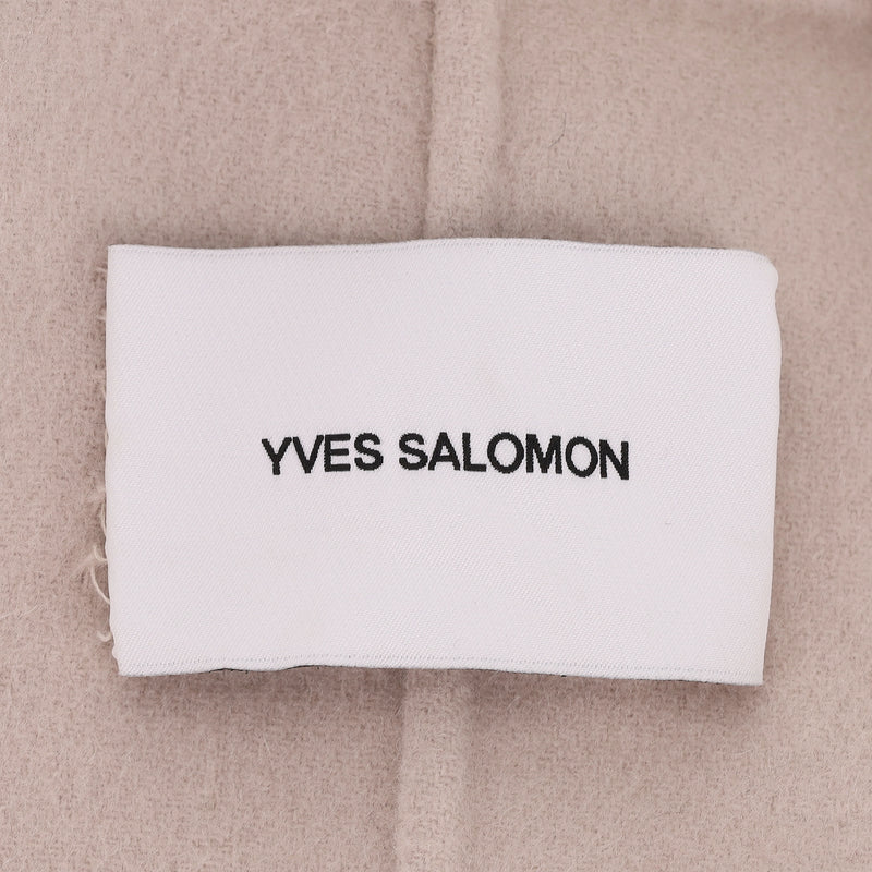 Yves Salomon Wool & Cashmere Coat With Lamb Shearling Collar. Size 36FR