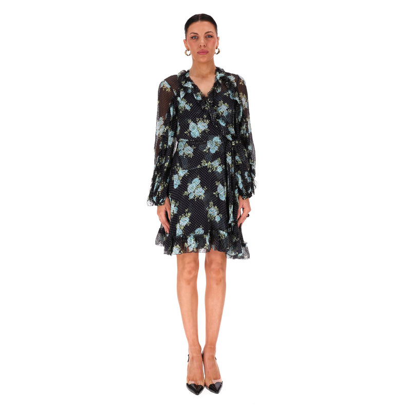 Zimmermann Silk Blend Ruffle Wrap Dress. Size 3