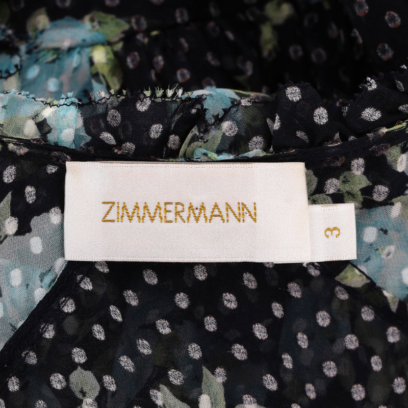 Zimmermann Silk Blend Ruffle Wrap Dress. Size 3