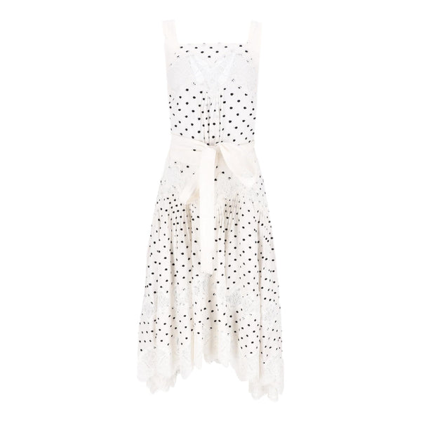 Zimmermann Polka-Dot Lace Embellished Apron Linen Dress. Size 3